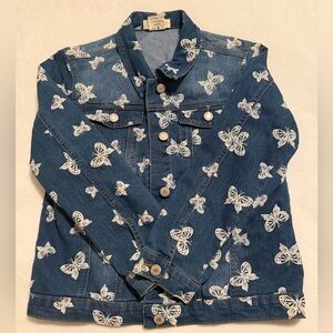 Butterfly Print Denim Jacket